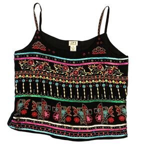 JPR SEPARATES Women's Embellished Silk Camisole / Size XL